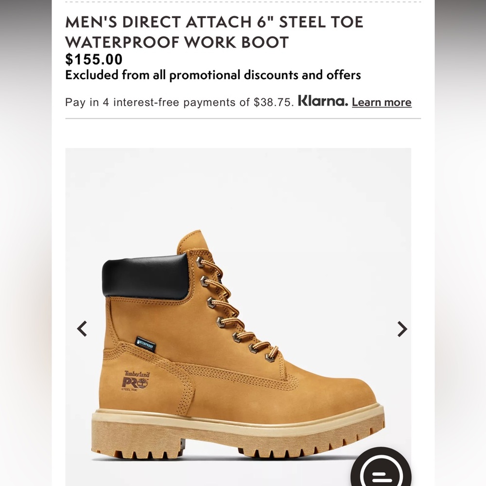 Size 15W Wheat Timberland Pro Workboots-Excellent Used Condition-Worn once